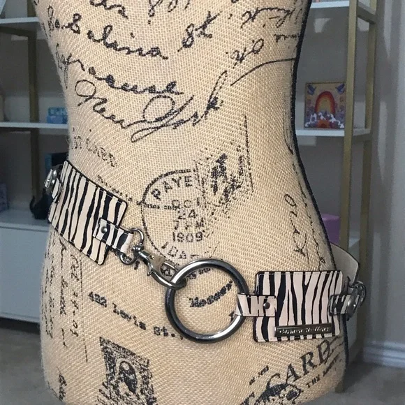 Y2K Carmen Steffens Zebra Print Adjustable Belt - Picture 2 of 8